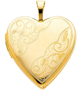 Gold Heart Locket Pendant Model-0619 - Charlie & Co. Jewelry