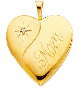 Gold Heart Locket Pendant Model-2028 - Charlie & Co. Jewelry
