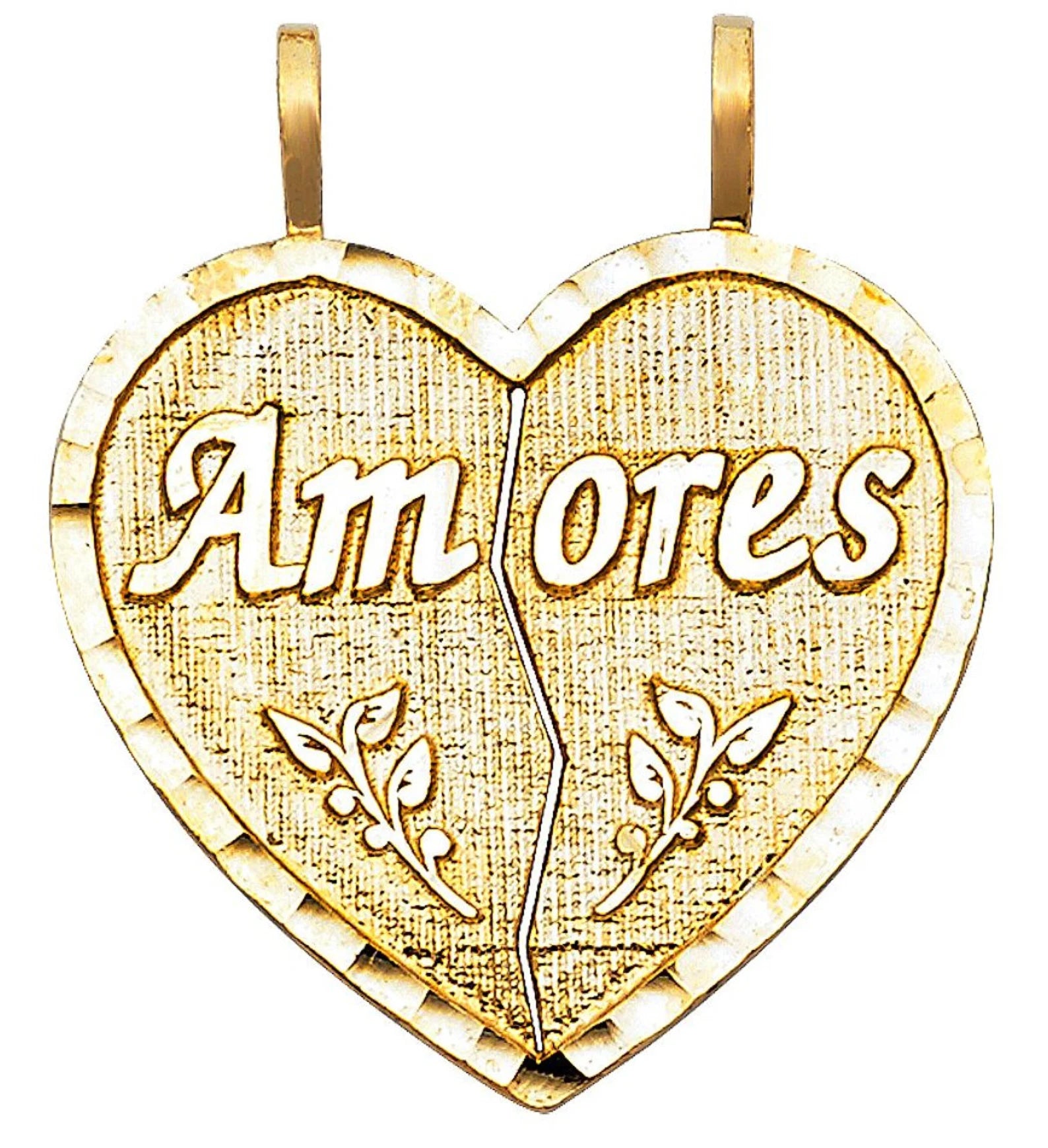 Gold Amores Heart 2 Piece Pendant Model-1810 - Charlie & Co. Jewelry