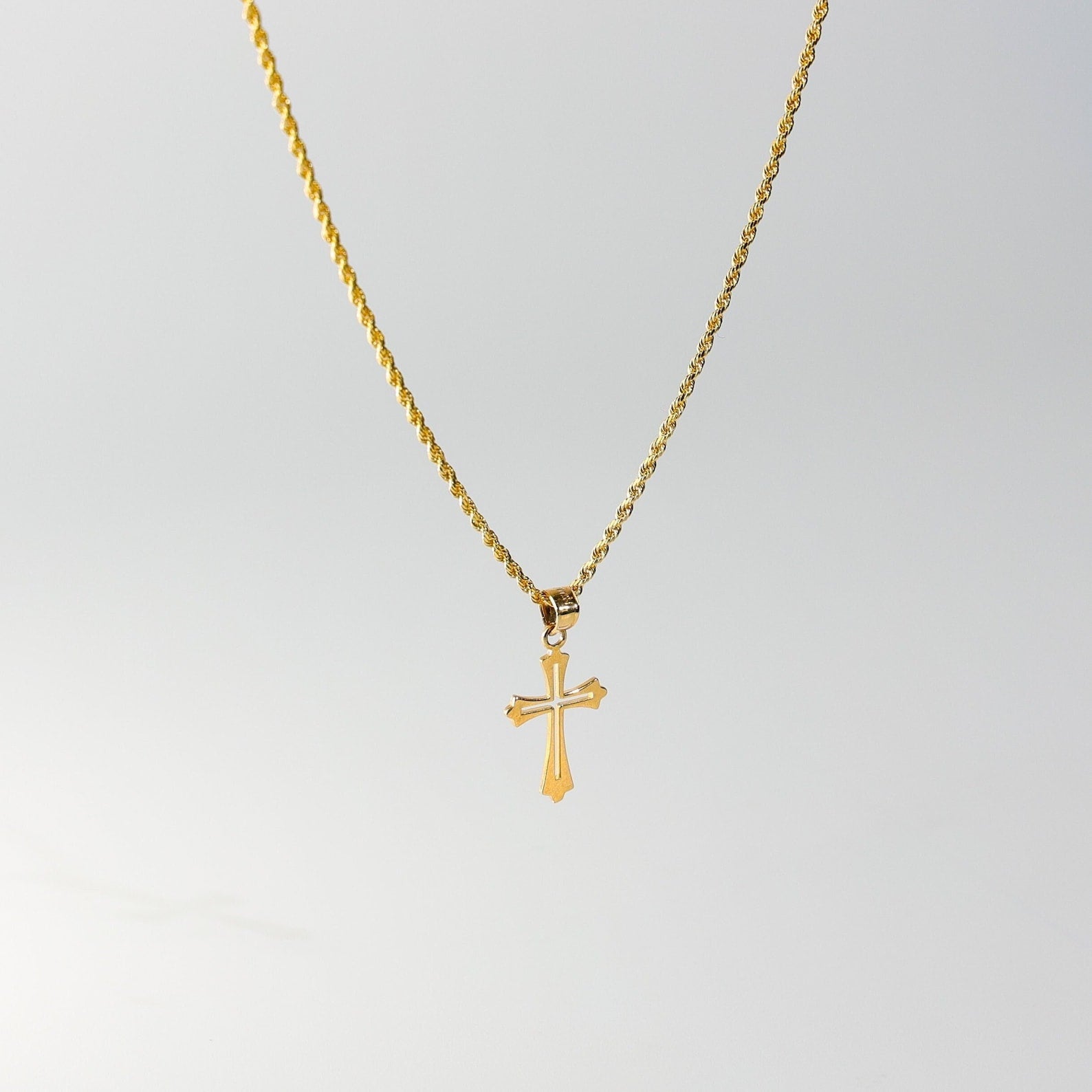 Gold Catholic Cross Pendant Model-120 - Charlie & Co. Jewelry