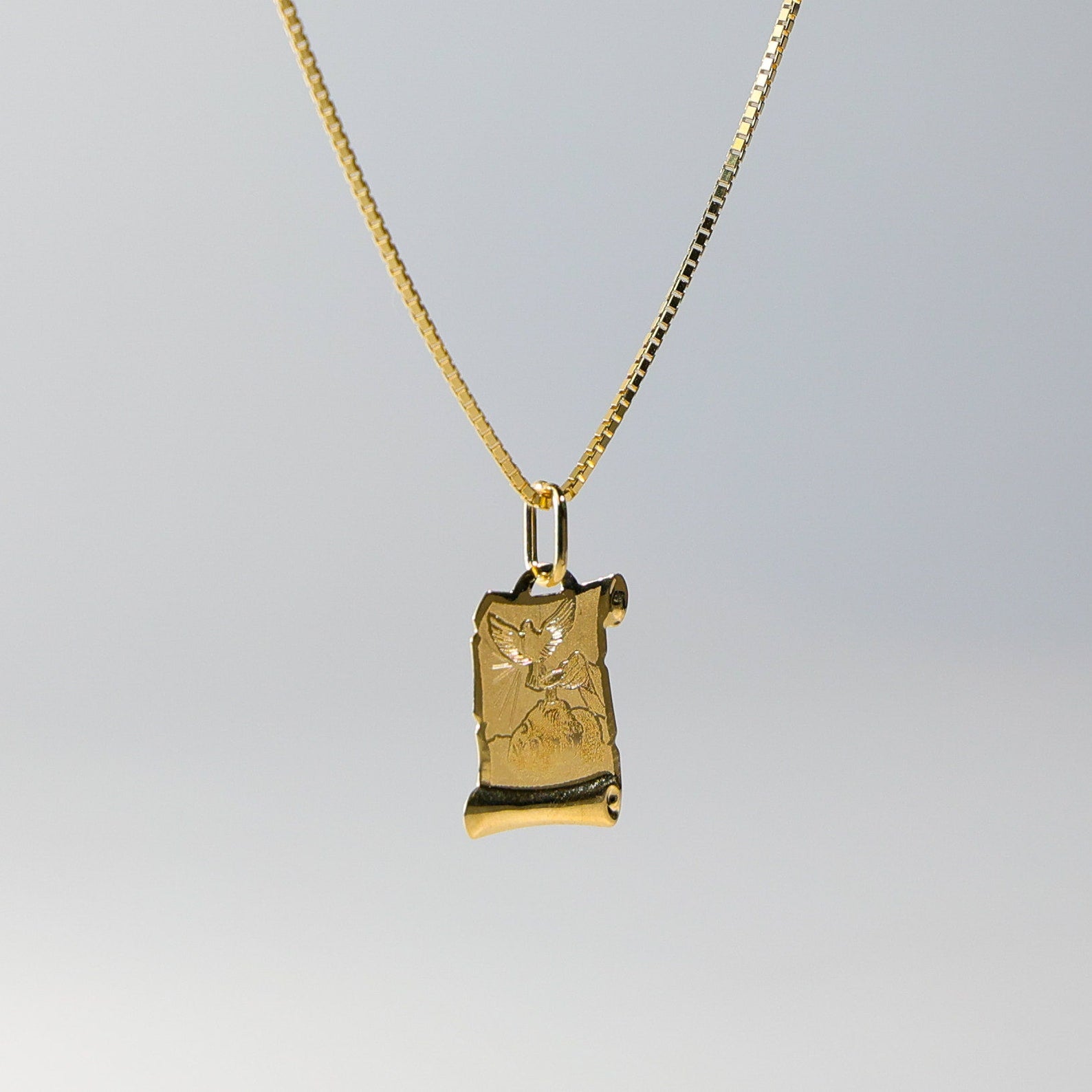 Gold Baby Baptism Enamel Pendant Model-1277 - Charlie & Co. Jewelry