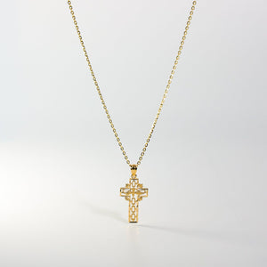Gold Cross With Holy Spirit Dove Pendant Model-1463 - Charlie & Co. Jewelry