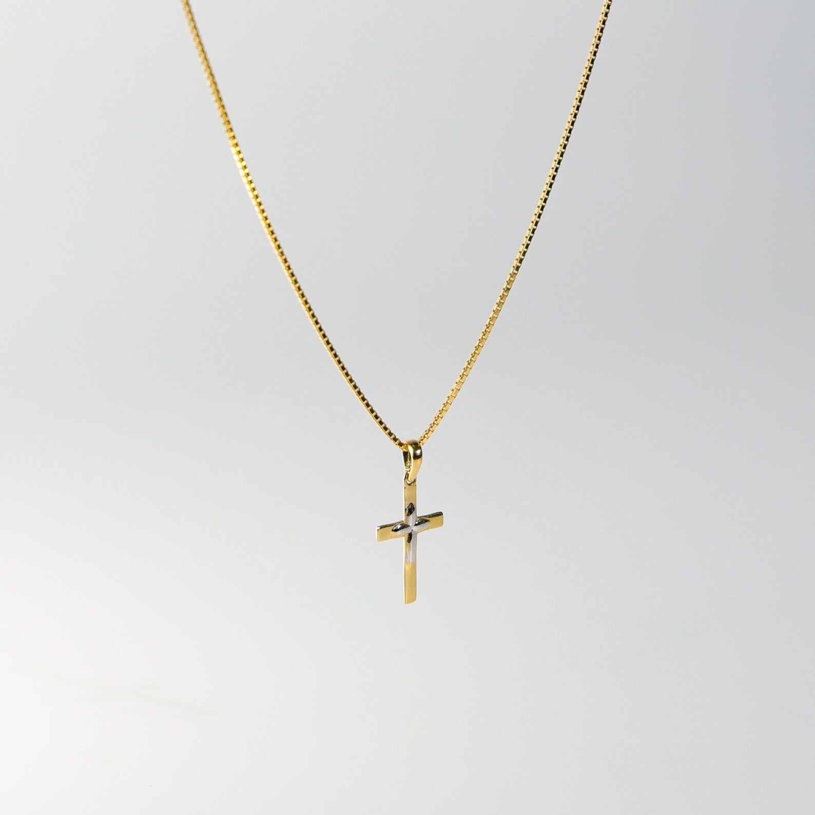 Gold Cross Pendant Two-Tones Model-2226 - Charlie & Co. Jewelry