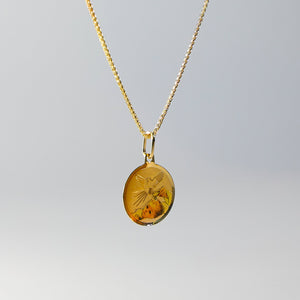 Gold Boy Baptism Enamel Pendant Model-0219 - Charlie & Co. Jewelry