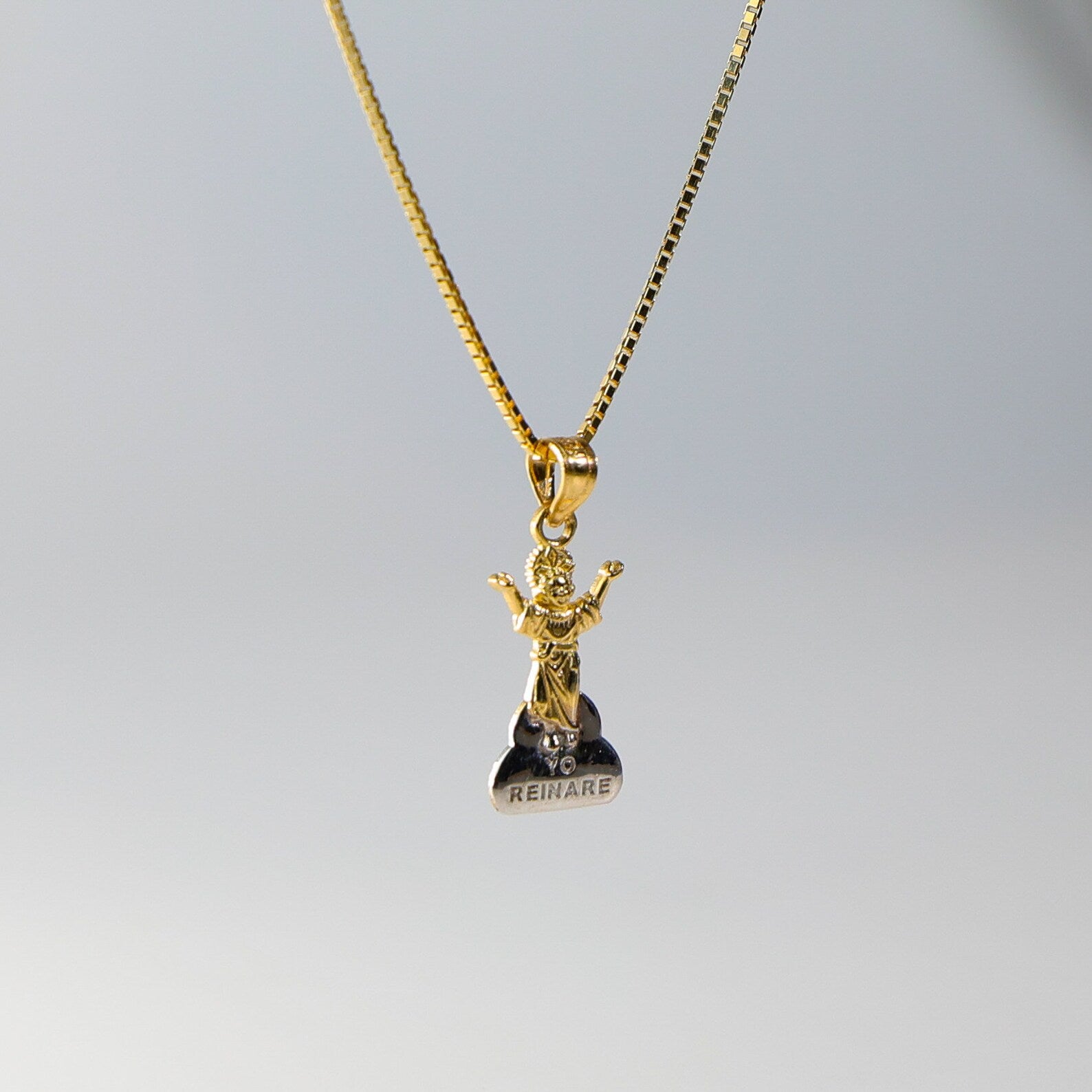 Gold Praying Jesus Religious Pendant Two-Tones Model-90 - Charlie & Co. Jewelry