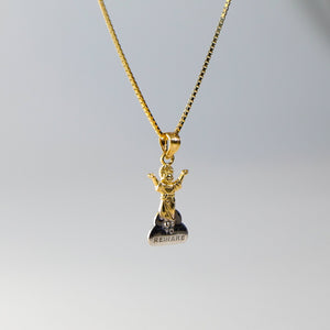 Gold Praying Jesus Religious Pendant Two-Tones Model-90 - Charlie & Co. Jewelry